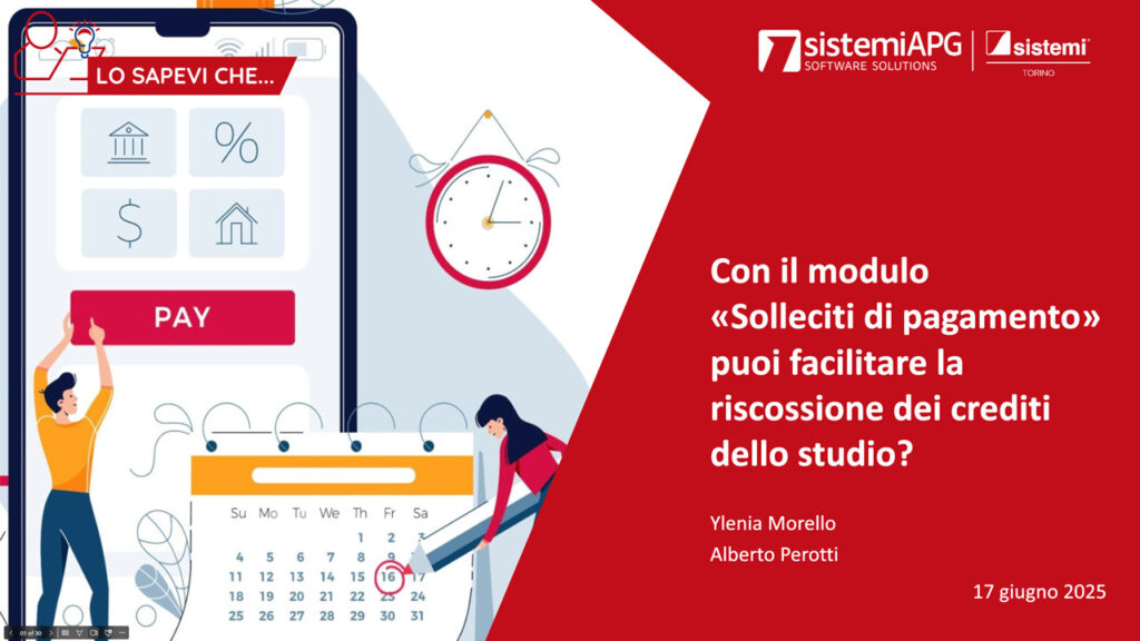 Lo Sapevi Che solleciti pagamento - Sistemi APG