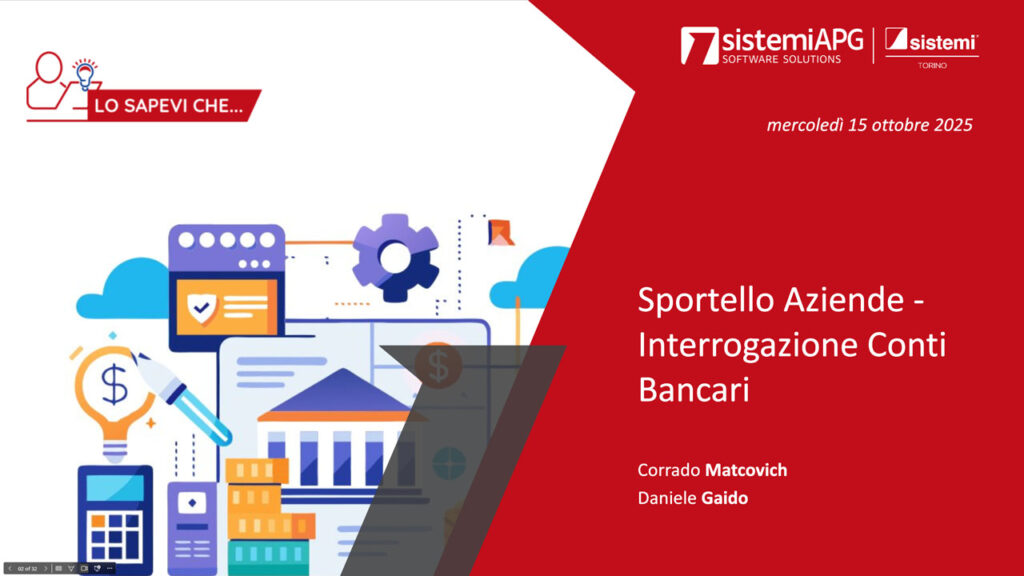 Lo Sapevi Che Sportello ICB - Sistemi APG