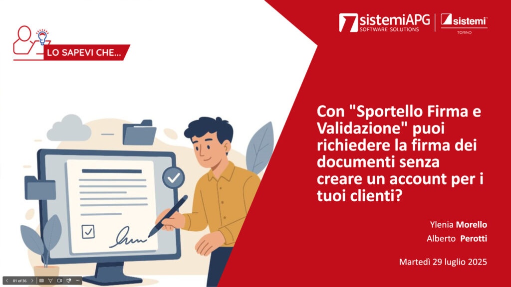 Lo Sapevi Che firma validazione - Sistemi APG